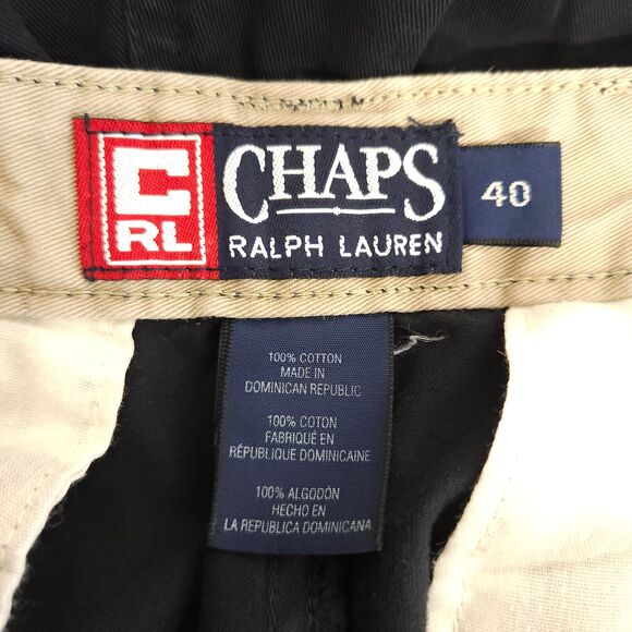 Vintage Chaps Ralph Lauren Mens 40x10 Navy Blue Chino Khaki Shorts Golf Casual - Picture 4 of 7